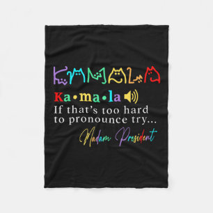 Madam President Pro Kamala Harris Kleurrijke Cat T Fleece Deken
