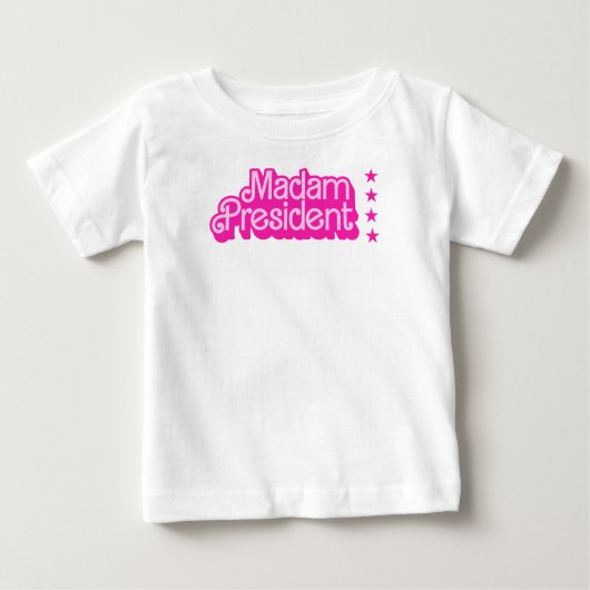 "Madam President" Roze Logo - Retro (Voorkant)