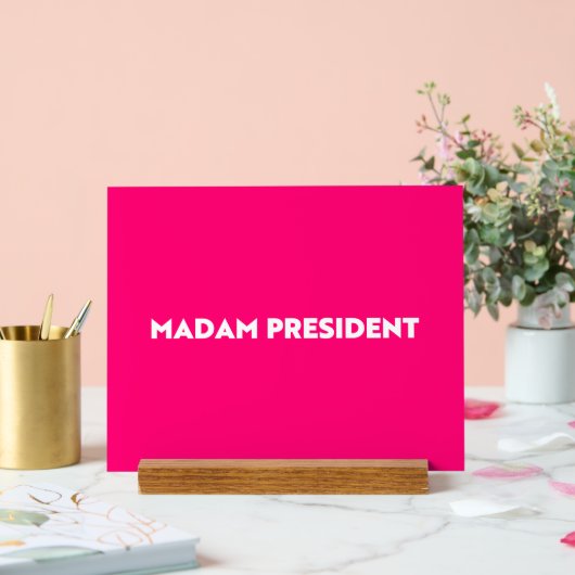 Madam President typografie modern hot pink Acryl Bord (Huwelijk)