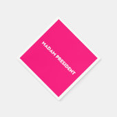 Madam President typografie modern hot pink Servet (Hoek)