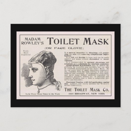 Madam Rowley's Toilet Mask Advertentie Briefkaart (Voorkant)
