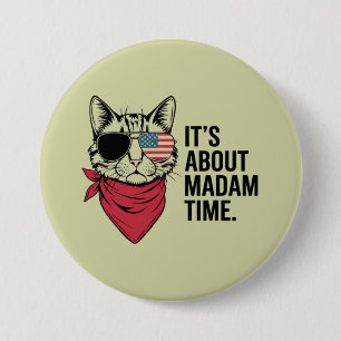 Madam Time President 2024 Kamala Harris DNC-bijeen Ronde Button 7,6 Cm