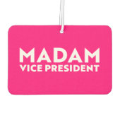 Madam Vice President hot roze moderne typografie Luchtverfrisser (Achterkant)