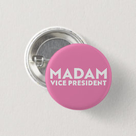 Madam Vice President roze wit moderne typografie Ronde Button 3,2 Cm