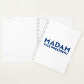 Madam Vice President wit blauw moderne typografie Planner (Display)