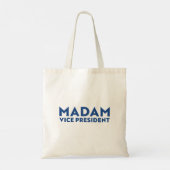 Madam Vice President wit blauw moderne typografie Tote Bag (Achterkant)