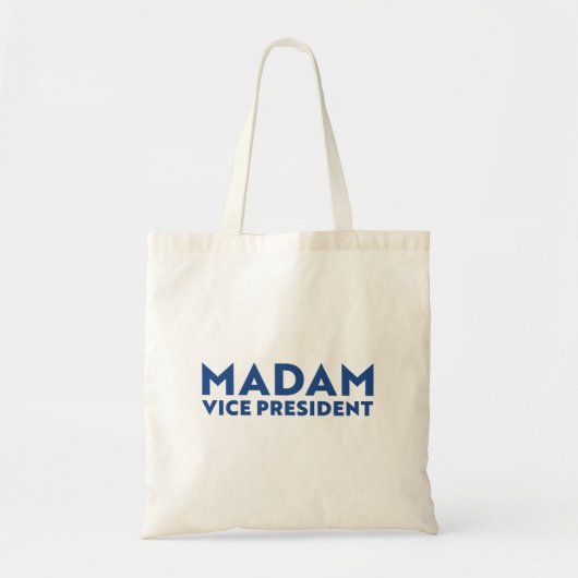 Madam Vice President wit blauw moderne typografie Tote Bag (Voorkant)