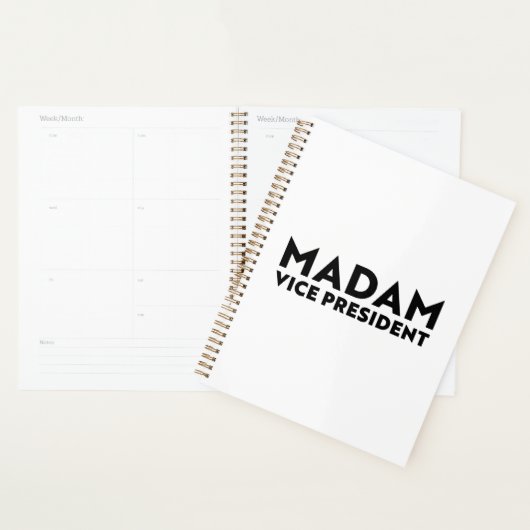 Madam Vice President wit zwart moderne typografie Planner (Display)