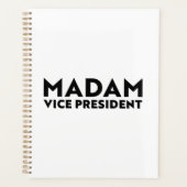 Madam Vice President wit zwart moderne typografie Planner (Voorkant)