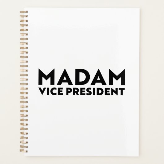 Madam Vice President wit zwart moderne typografie Planner (Voorkant)