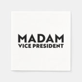 Madam Vice President wit zwart moderne typografie Servet (Voorkant)