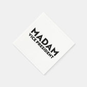 Madam Vice President wit zwart moderne typografie Servet (Hoek)
