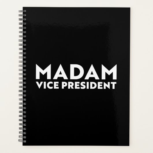 Madam Vice President zwart wit moderne typografie Planner (Voorkant)