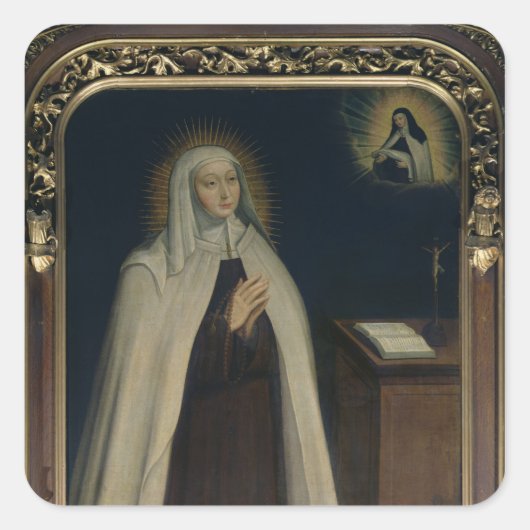 Madame Acarie bekend als Marie de l'Incarnation Vierkante Sticker (Voorkant)