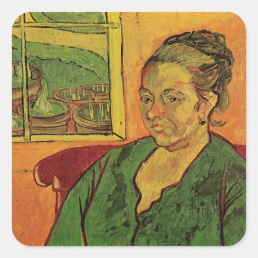Madame Augustine Roulin door Vincent van Gogh Vierkante Sticker (Voorkant)