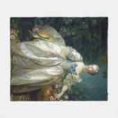 Madame Bergeret 1766 Boucher Fleece Deken (Voorkant (Horizontaal))