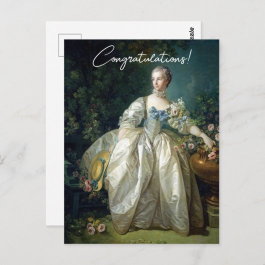 Madame Bergeret 1766 Boucher Gefeliciteerd Briefkaart (Voorkant / Achterkant)