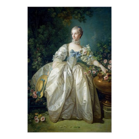 Madame Bergeret 1766 door Francois Boucher oliever Perfect Poster (Voorkant)
