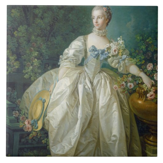 Madame Bergeret, c. 1766 (olie op canvas) Tegeltje (Voorkant)