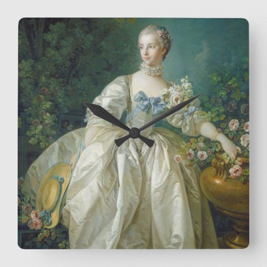 Madame Bergeret, c. 1766 (olie op canvas) Vierkante Klok (Voorkant)