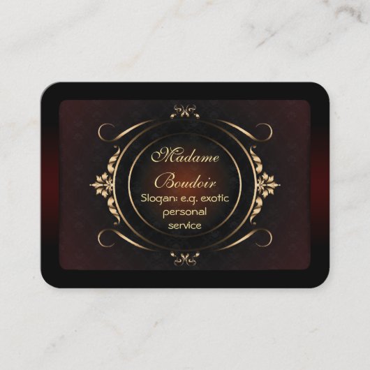 Madame Boudoir - Exotic Personal Design Service Visitekaartje (Voorkant)