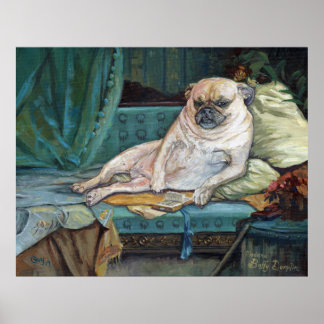 Madame Buffy Dumplin in haar Boudoir Pet-portret Poster