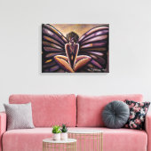Madame Butterfly III Stretched Canvas Print (Insitu (Woonkamer))