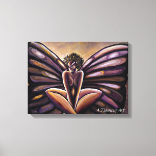 Madame Butterfly III Stretted Canvas Print