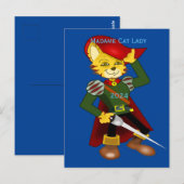 Madame Cat Lady 2024 voor President Thunder_Cove Briefkaart (Voorkant / Achterkant)