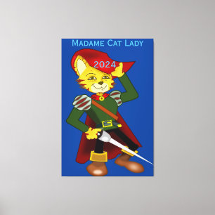 Madame Cat Lady 2024 voor President Thunder_Cove Canvas Afdruk