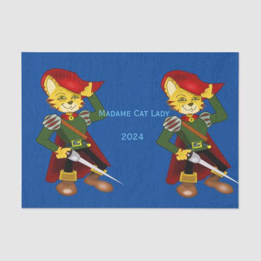 Madame Cat Lady 2024 voor President Thunder_Cove Tissuepapier (Voorkant)