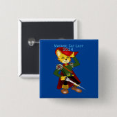 Madame Cat Lady 2024 voor President Thunder_Cove Vierkante Button 5,1 Cm (Voorkant /achterkant)