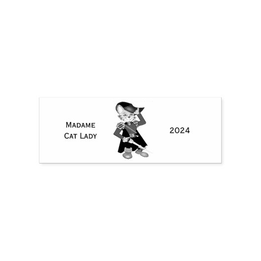 Madame Cat Lady 2024 voor President Thunder_Cove Zelfinktende Stempel (Design)
