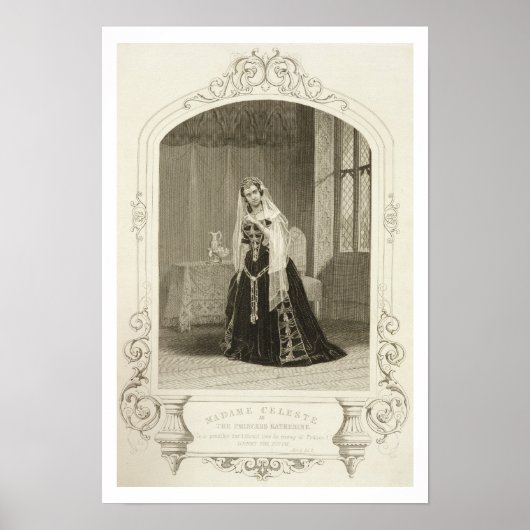 Madame Celeste als prinses Katherine, Act V.S.C. Poster (Voorkant)