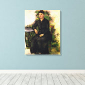 Madame Cezanne in de tuin - Paul Cezanne Canvas Afdruk (Insitu (Houten vloer))