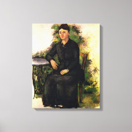 Madame Cezanne in de tuin - Paul Cezanne Canvas Afdruk