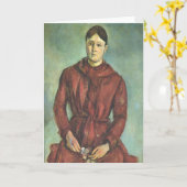 Madame Cezanne in een Rode Dress - Paul Cezanne Kaart (Gele Bloem)