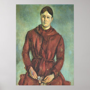 Madame Cezanne in een Rode Dress - Paul Cezanne Poster