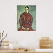 Madame Cezanne in een Rode Dress - Paul Cezanne Poster (Keuken)