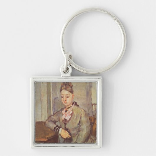 Madame Cezanne Leaning op een tafel, 1873-77 Sleutelhanger (Voorkant)