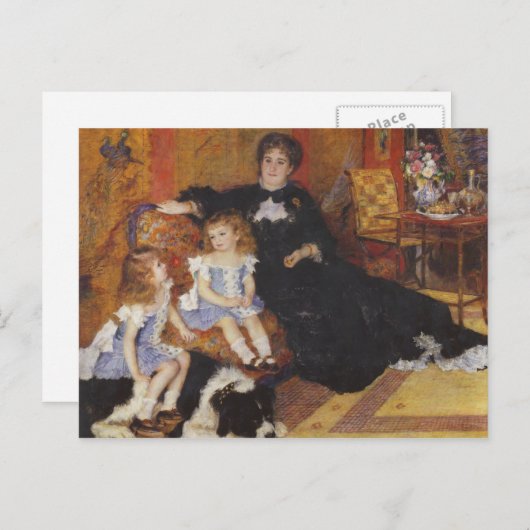Madame Charpentier en haar kinderen van Renoir Briefkaart (Voorkant / Achterkant)