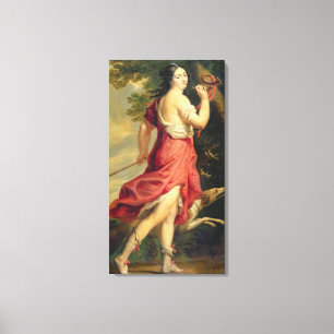 Madame de Montespan als Diana voor de Huntress Canvas Afdruk