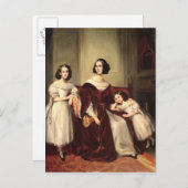 Madame de Nonjon en haar twee Daughters, 1839 Briefkaart (Voorkant / Achterkant)