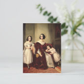 Madame de Nonjon en haar twee Daughters, 1839 Briefkaart (Staand voorkant)