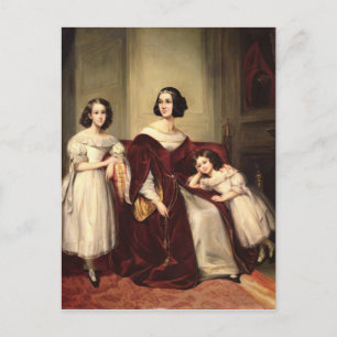 Madame de Nonjon en haar twee Daughters, 1839 Briefkaart