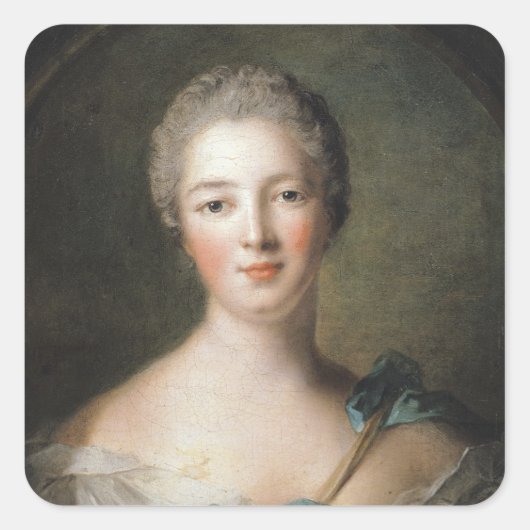 Madame de Pompadour 1748 Vierkante Sticker (Voorkant)