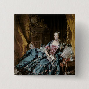 Madame de Pompadour, 1756 Vierkante Button 5,1 Cm