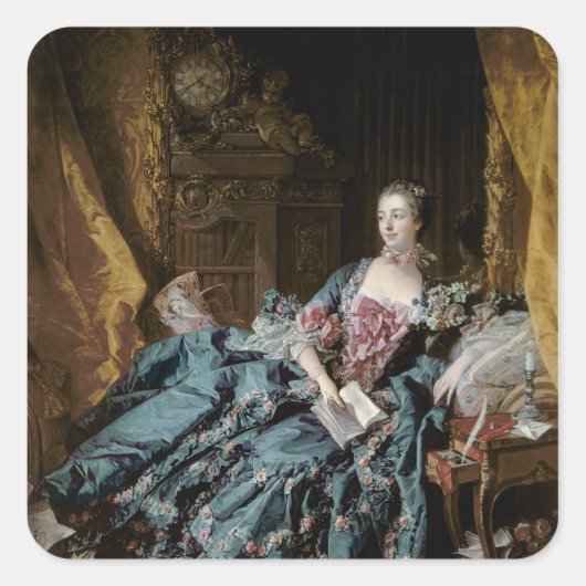 Madame de Pompadour, 1756 Vierkante Sticker (Voorkant)