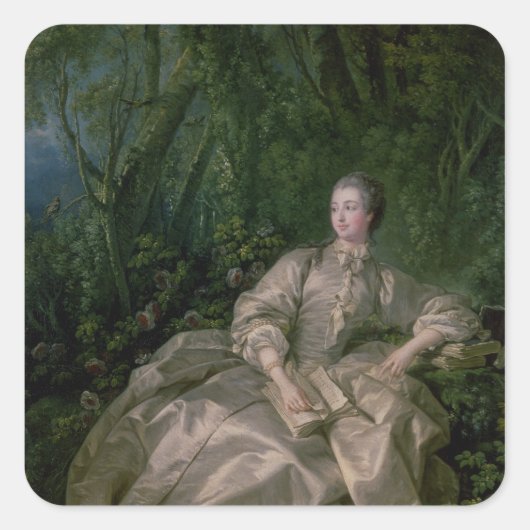 Madame de Pompadour, 1758 Vierkante Sticker (Voorkant)