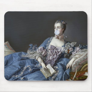 Madame de Pompadour blaast een blauwe kauwgom Muismat